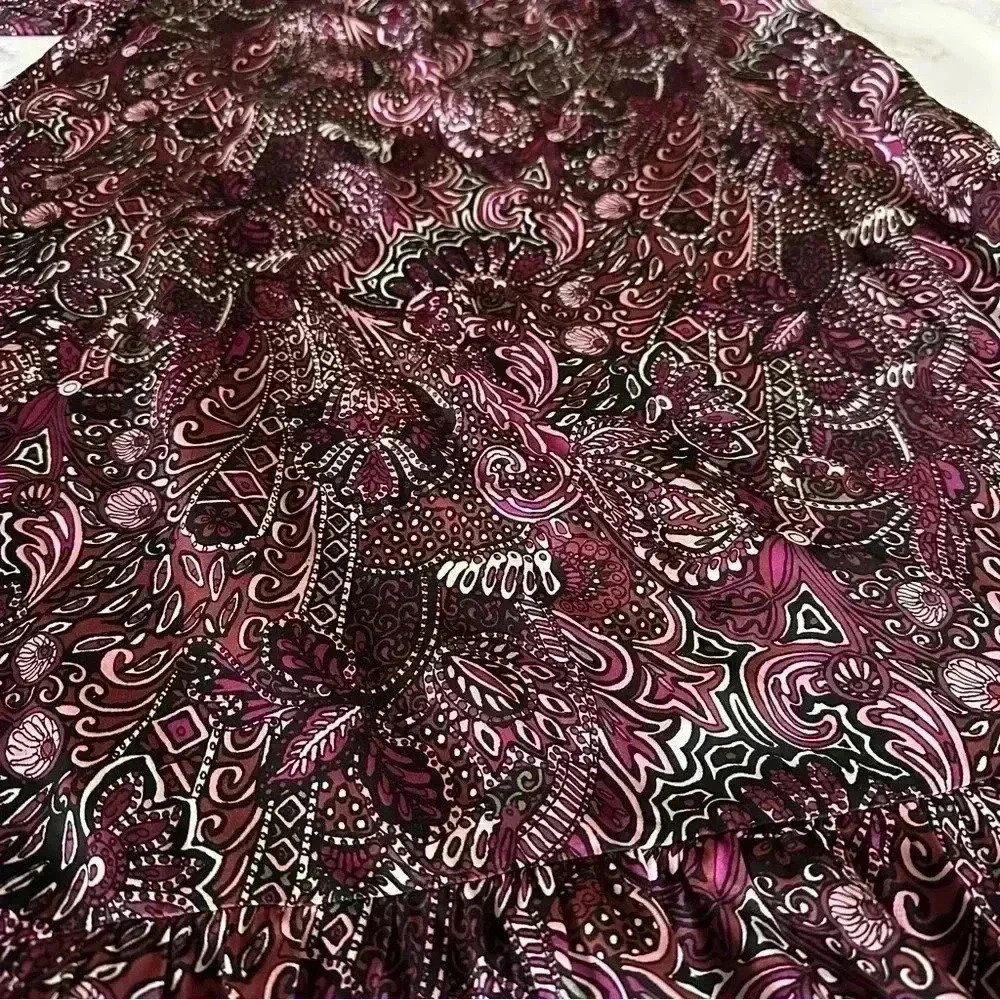 Anthropologie Lisabella Purple Paisley Maeve Tiered Maxi Dress Size M- B5 - Picture 5 of 11